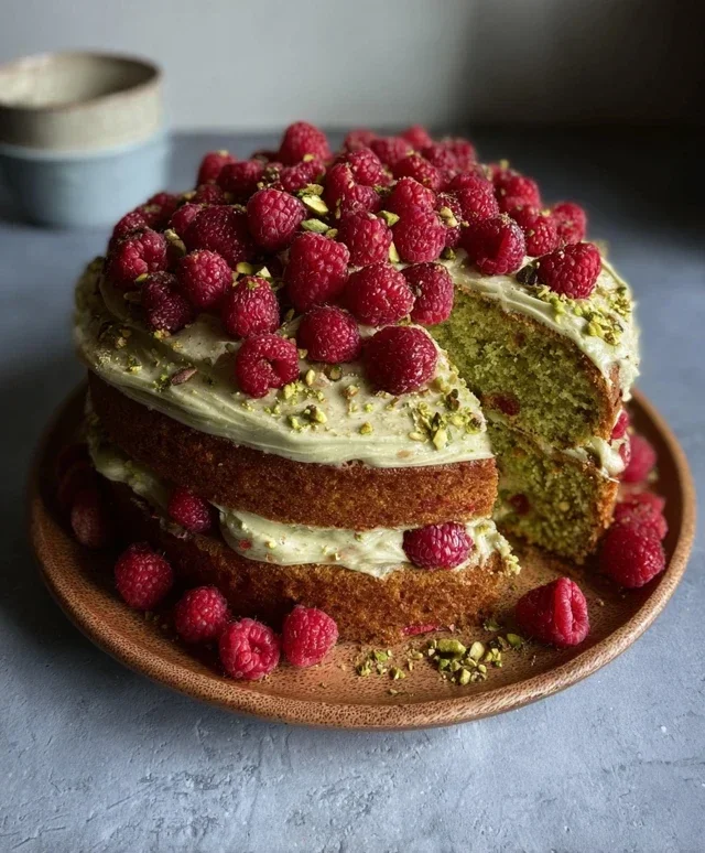 Pistachio Raspberry Cake