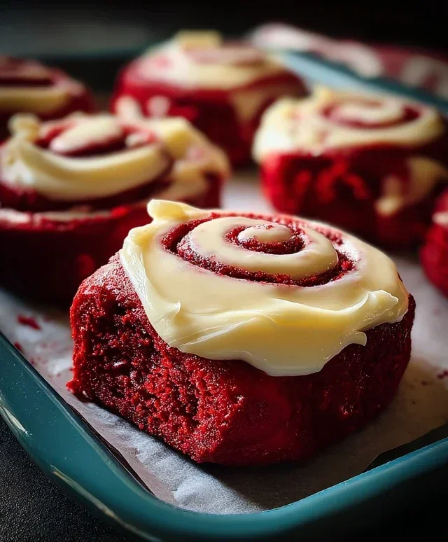Red Velvet Cinnamon Rolls with Cream Cheese Icing