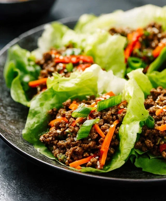 Asian Style Ground Beef Lettuce Wraps
