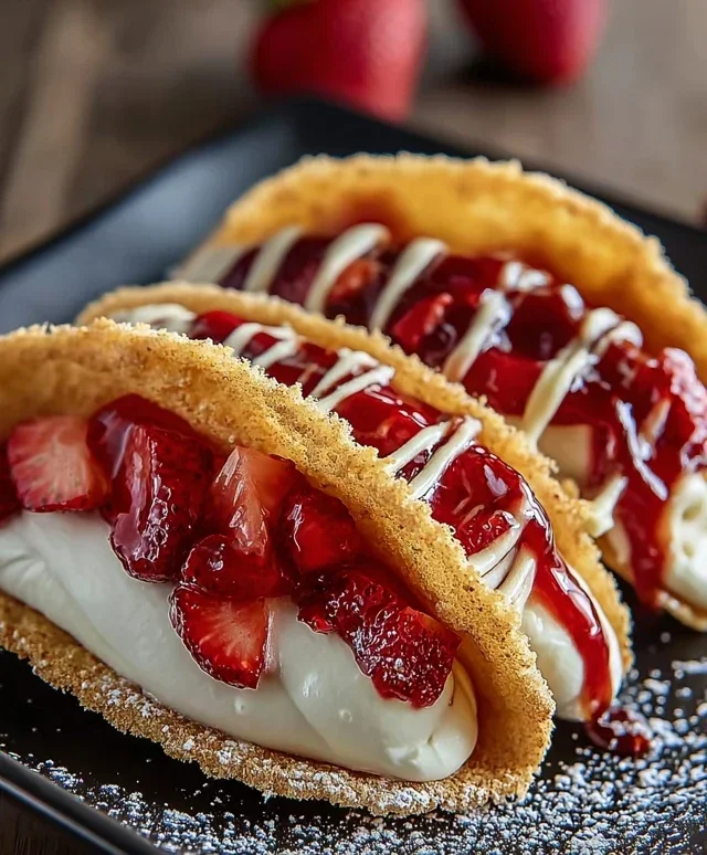 Strawberry Cheesecake Dessert Tacos
