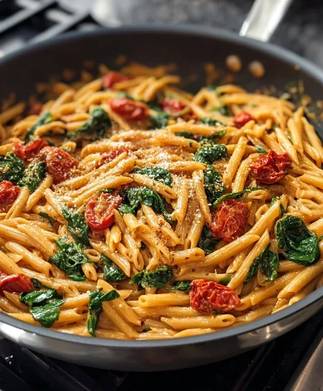 One-Pot Spinach Tomato Pasta