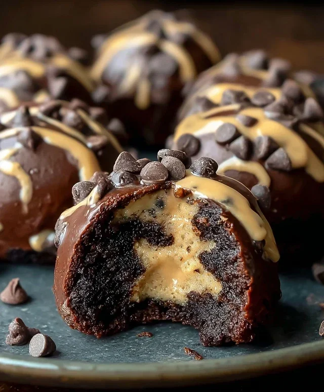 Chocolate Chip Cookie Dough Brownie Bombs