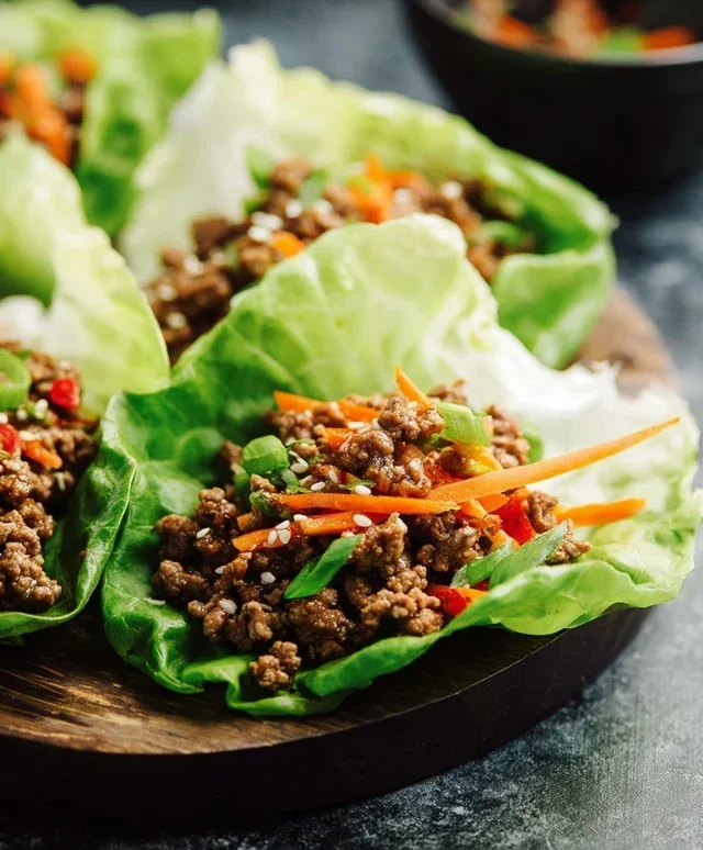 Asian Style Ground Beef Lettuce Wraps