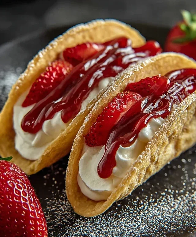 Strawberry Cheesecake Dessert Tacos