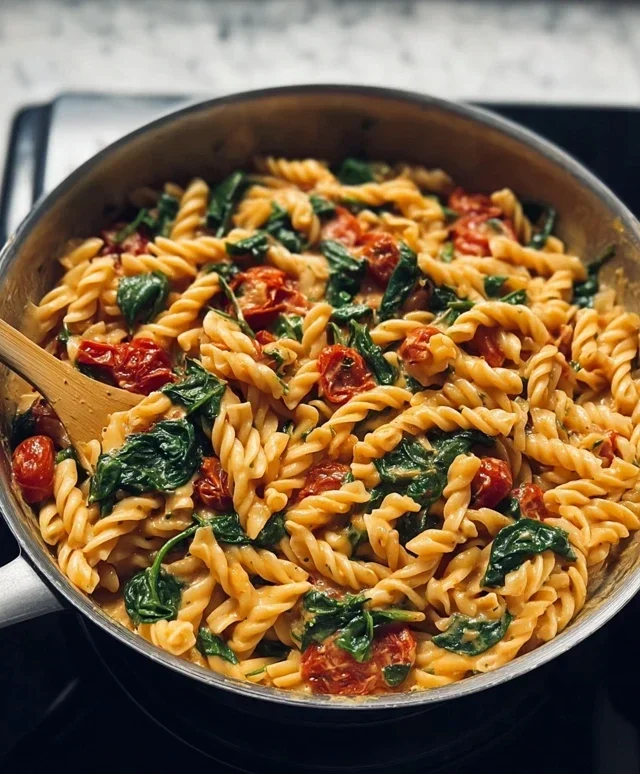One-Pot Spinach Tomato Pasta
