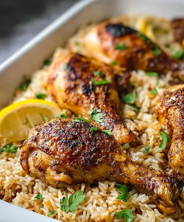 Baked Chicken Legs and Rice