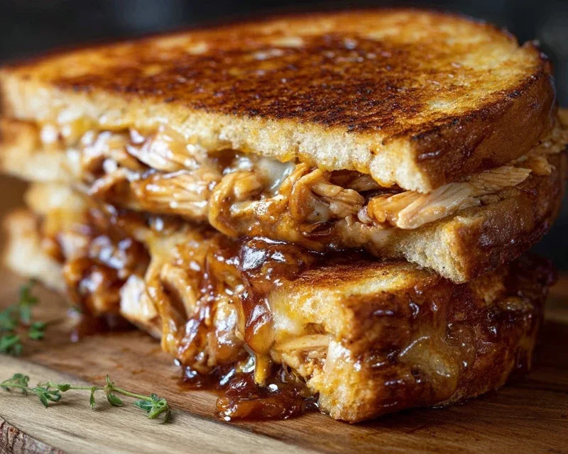 BBQ Chicken Grilled Cheese Sandwich