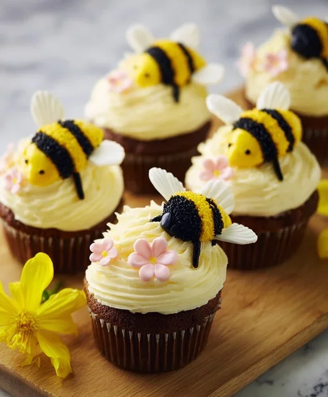 DIY Bumblebee & Flower Cupcakes