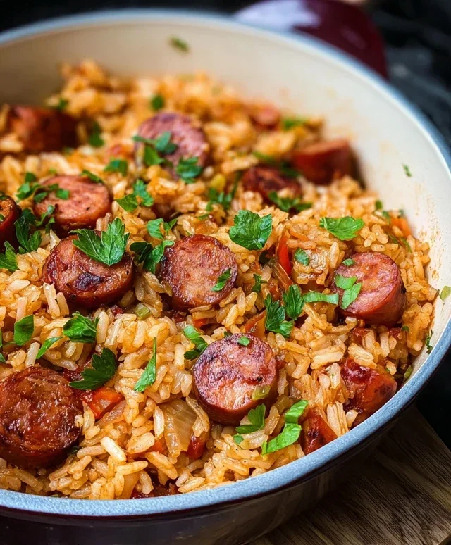 One Pot Smoked Sausage And Rice