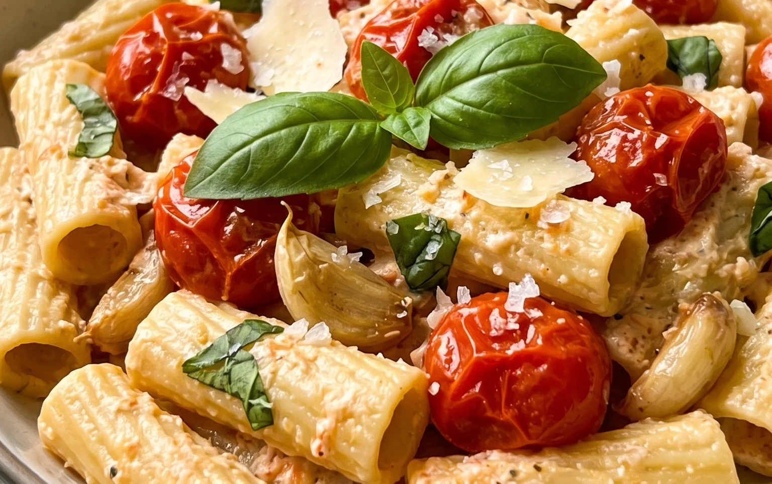 Roasted Tomato and Garlic Ricotta Pasta