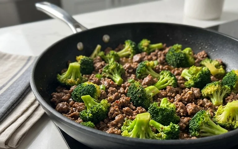 Ground Beef and Broccoli