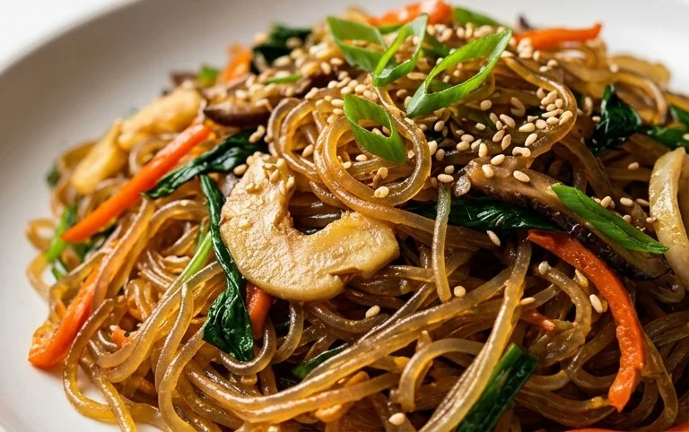 Japchae (Korean Glass Noodle Stir Fry)