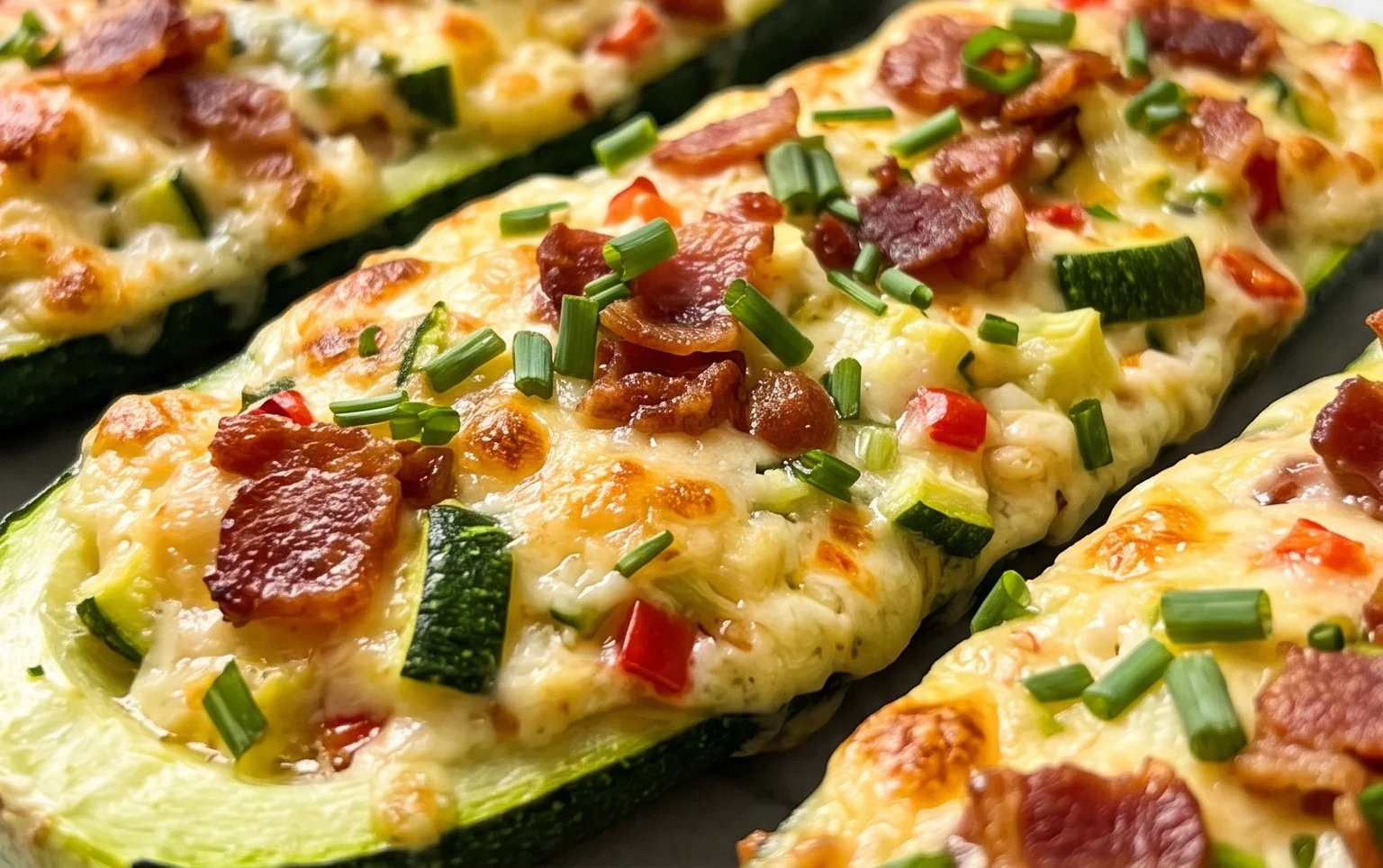 Jalapeno Popper Zucchini Boats