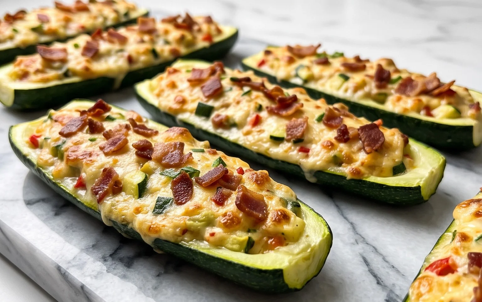 Jalapeno Popper Zucchini Boats