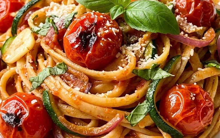 Healthy Tomato Zucchini Pasta