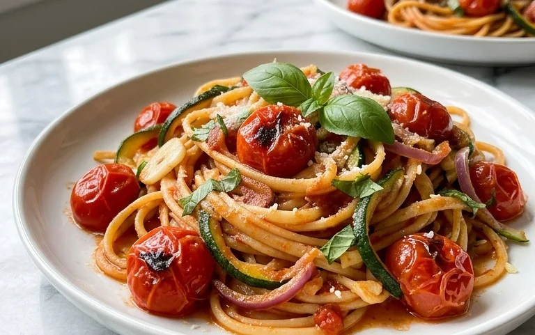 Healthy Tomato Zucchini Pasta