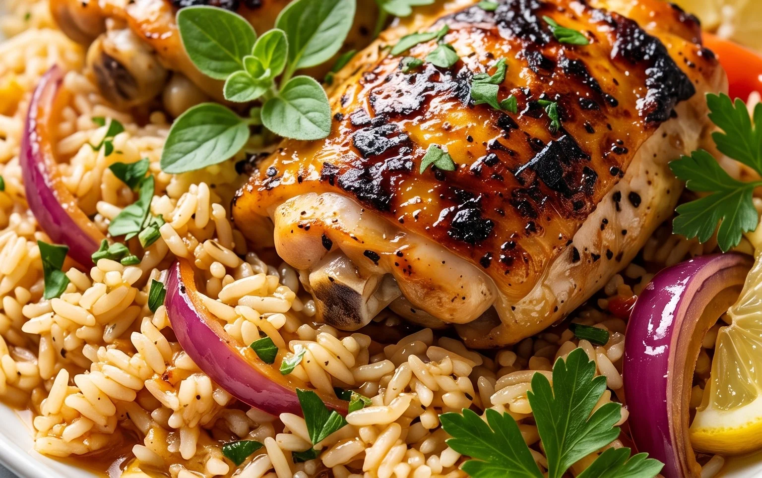Greek Chicken and Lemon Rice (30 Minutes, One-Pot)