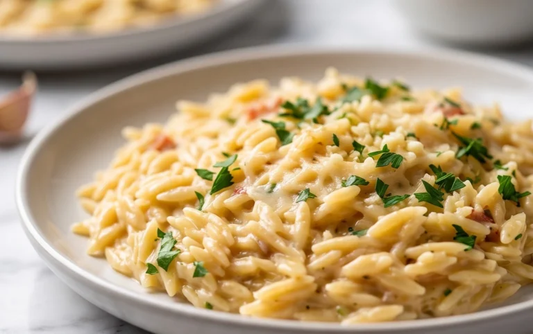 Creamy Garlic Parmesan Orzo