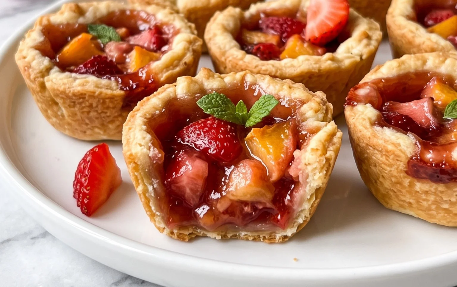 Strawberry Peach Pie Bites