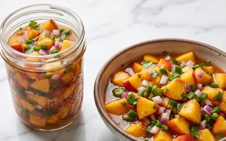 Sweet & Spicy Peach Salsa Canning Recipe