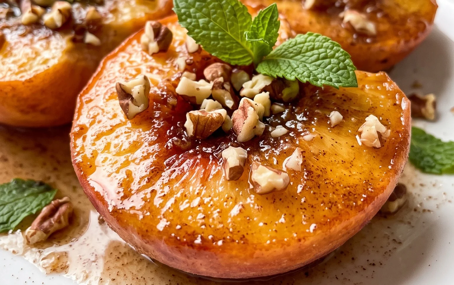 Cinnamon Sugar Baked Peaches