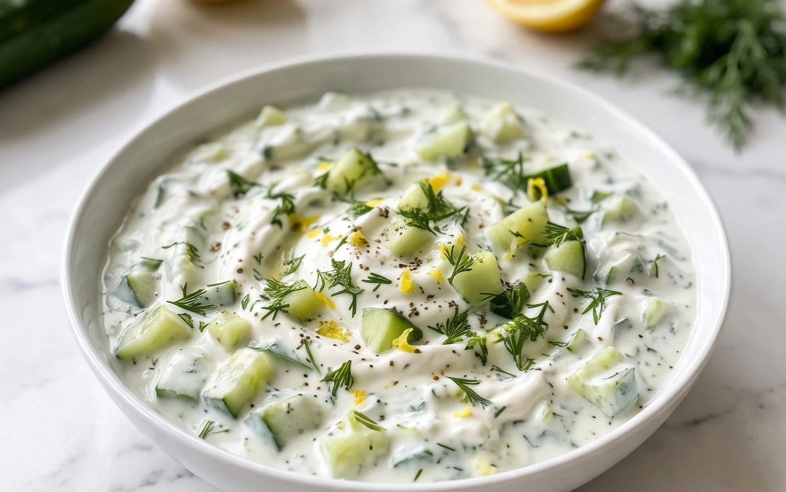 Cucumber Dip with Sour Cream and Dill