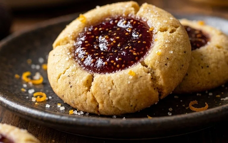 Cardamom Fig Thumbprint Cookies