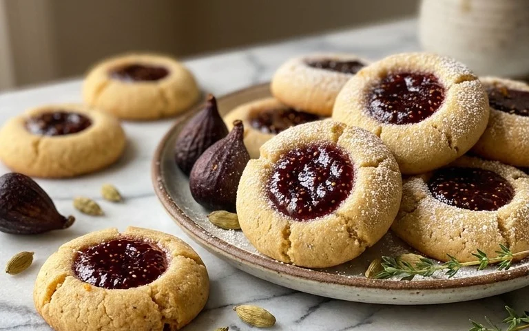 Cardamom Fig Thumbprint Cookies