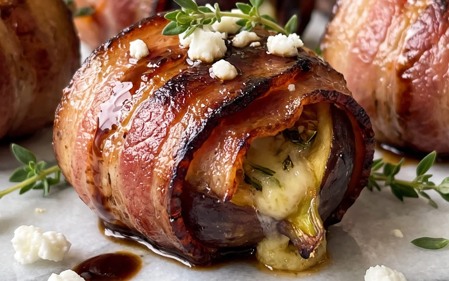 Beef Bacon Wrapped Stuffed Figs