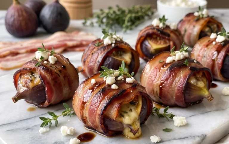 Beef Bacon Wrapped Stuffed Figs