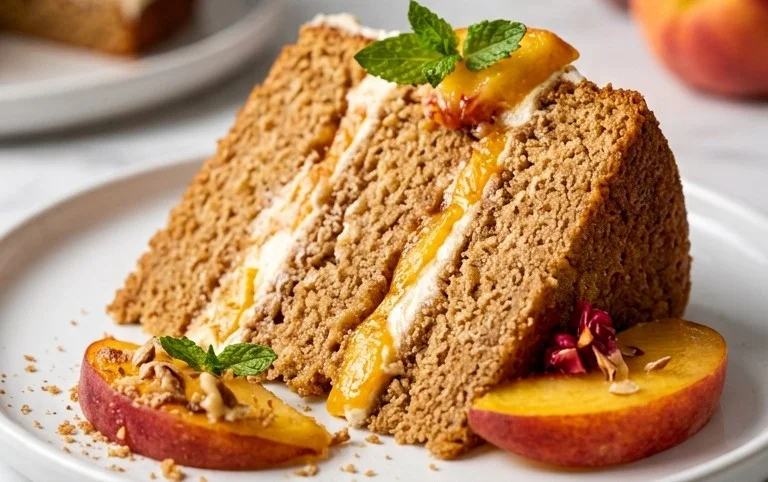 Brown Sugar Layer Cake with Peach Filling