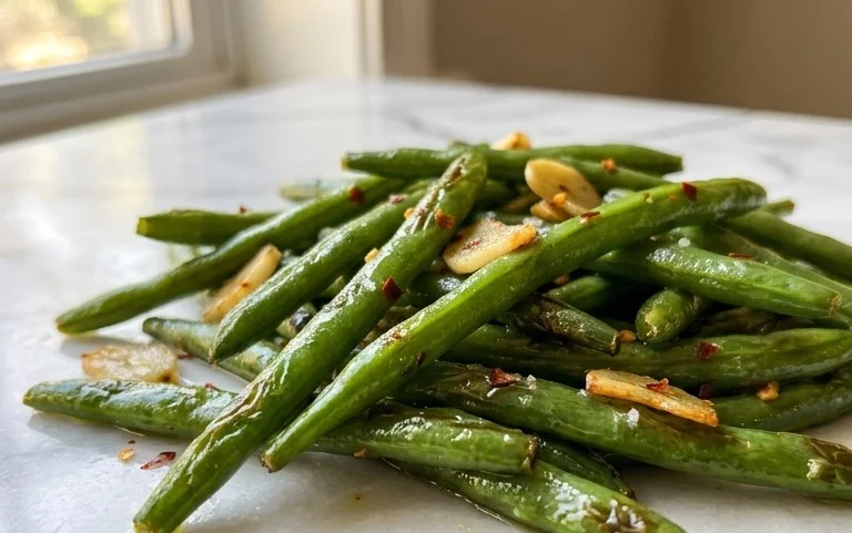 Sautéed Green Beans Recipe with Garlic