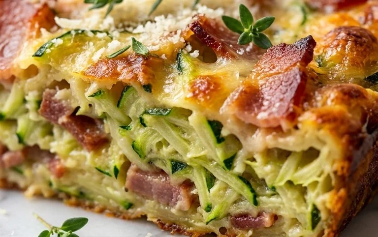 Zucchini and Beef Bacon Slice