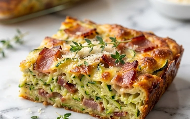 Zucchini and Beef Bacon Slice